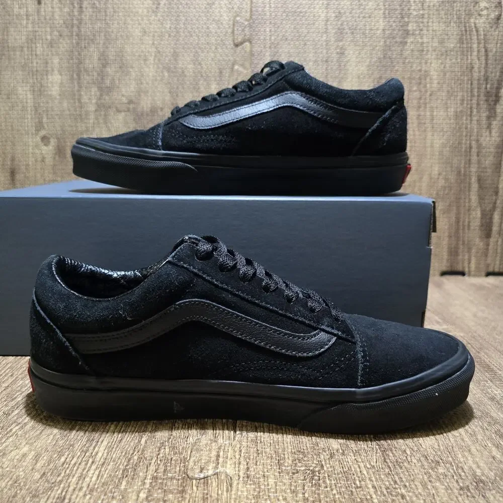 Vans Old Skool Triple Black Suede Sneakers Womens 7.5 Mens 6 Shoes